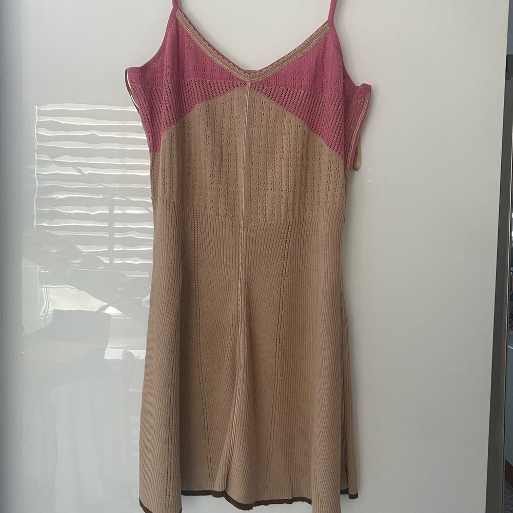 Marc Jacobs Pink and Tan Knit Dress